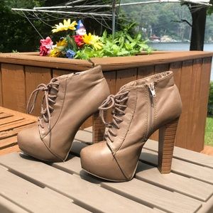 Taupe Platform Booties